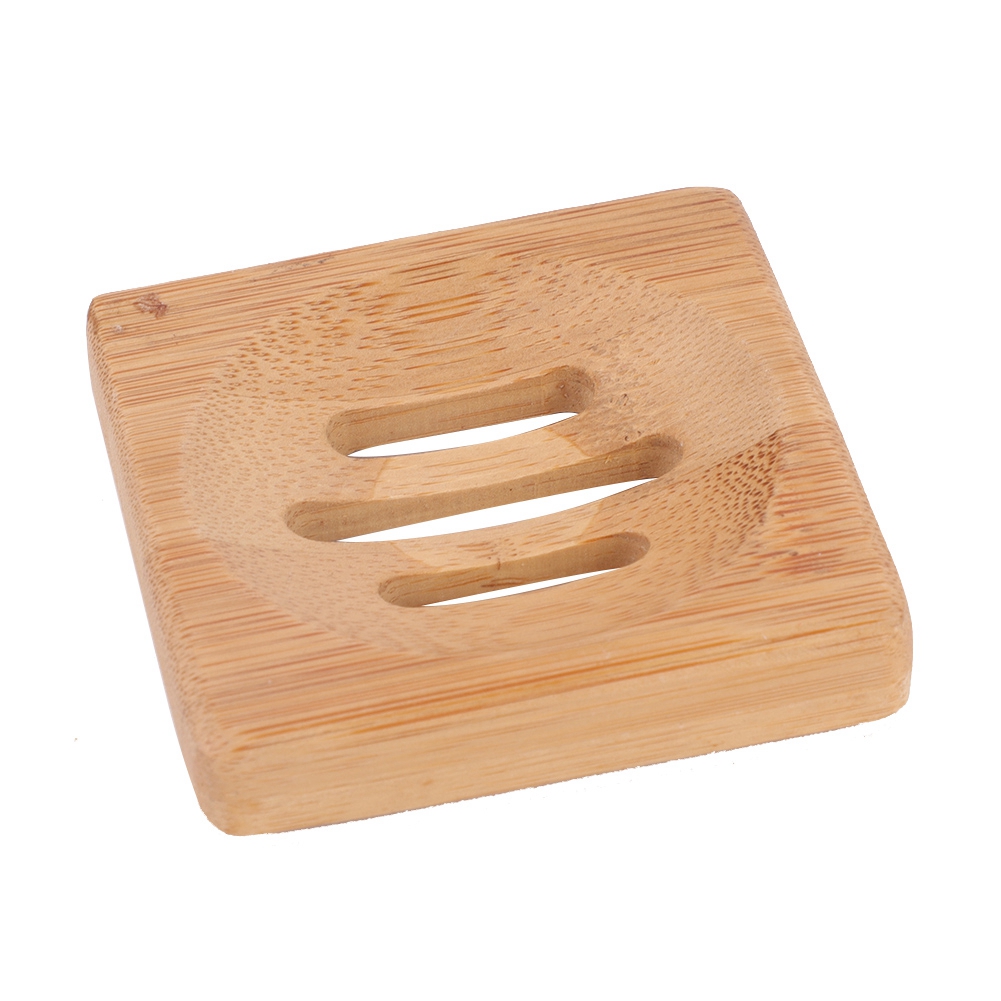 Seifenschale Aus Bambus, Antifungale Abtropfschale, Quadratischer Seifenbehälter Aus Holz
