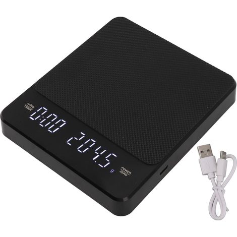 Küchenwaage (0,1 G Bis 3000 G) Mit Großem Led-display, 3-einheiten-umrechnung, Usb-ladefunktion Und Timer Für Kaffee Und Kochen
