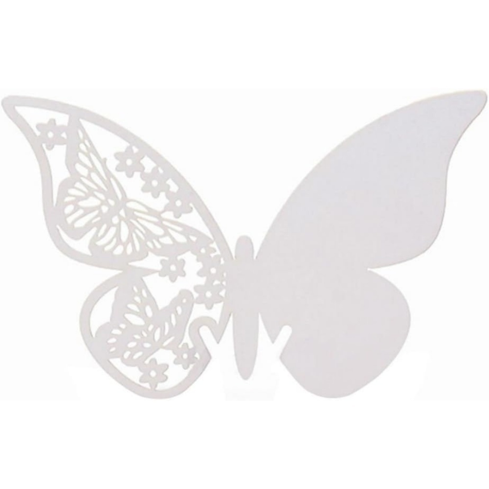 Perlenbesetzte Schmetterlings-tischkarten Für Hochzeiten, Weinglasdekorationen, Wandaufkleber, Ideal Für Partys Und Als Geschenk, 50er-set