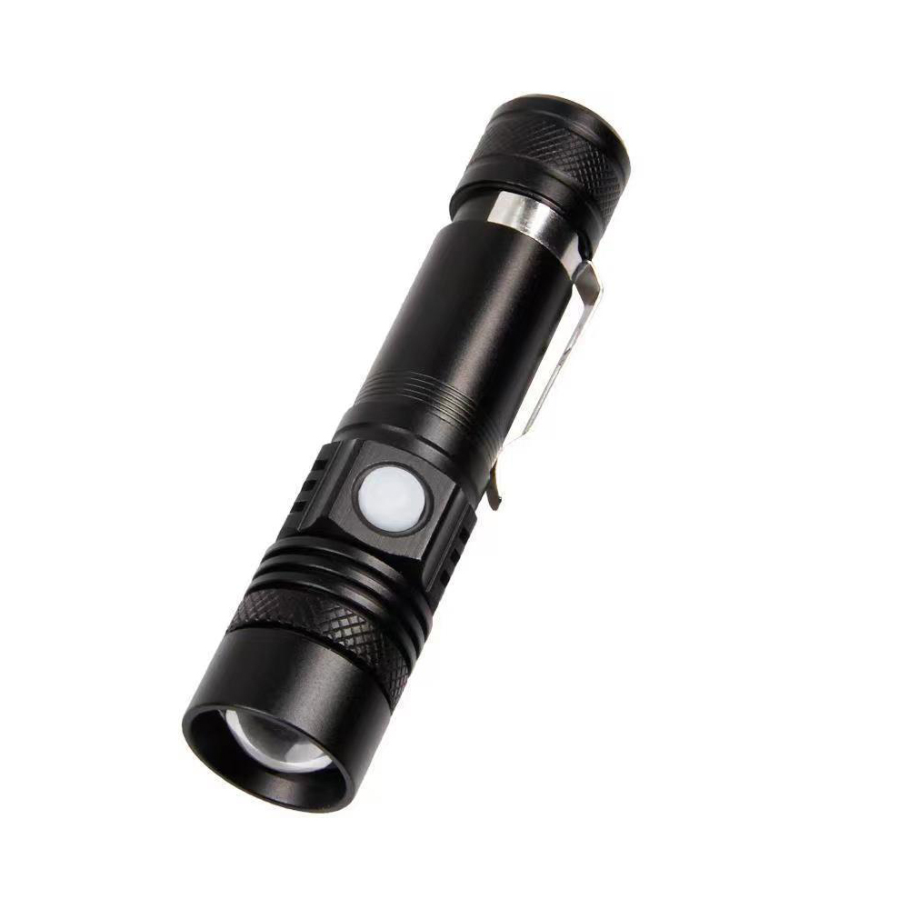 Teleskop-usb-taschenlampe, Leistungsstarkes Fernlicht, T6-aluminiumlegierung, Wasserdicht, Usb-aufladbar, Gürtelclip Für Wandern/camping/radfahren, Notfall-taschenlampe