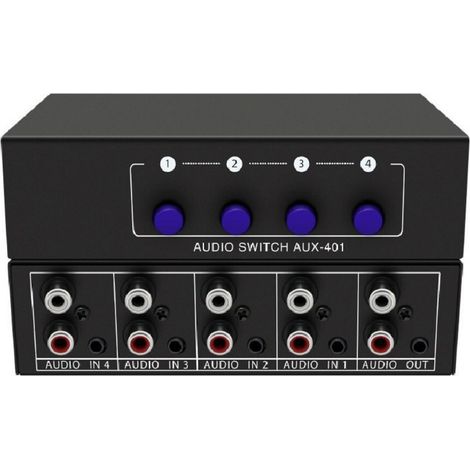 4-eingang-cinch-zu-1-ausgang-audio-umschalter, 3,5-mm-stereo-quellenwahlschalter, A/b-analog-audiosignal-splitter