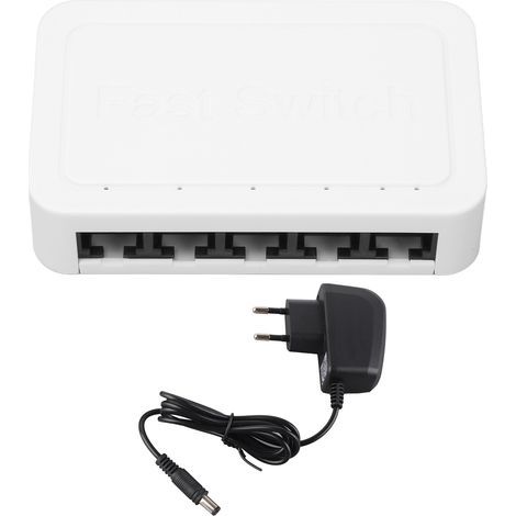 5-port 10/100-mbit/s-rj45-ethernet-switch Mit 4-kv-blitzschutz, Fast-ethernet-desktop-switch, 100–240-v-netzwerk-splitter, Eu-stecker