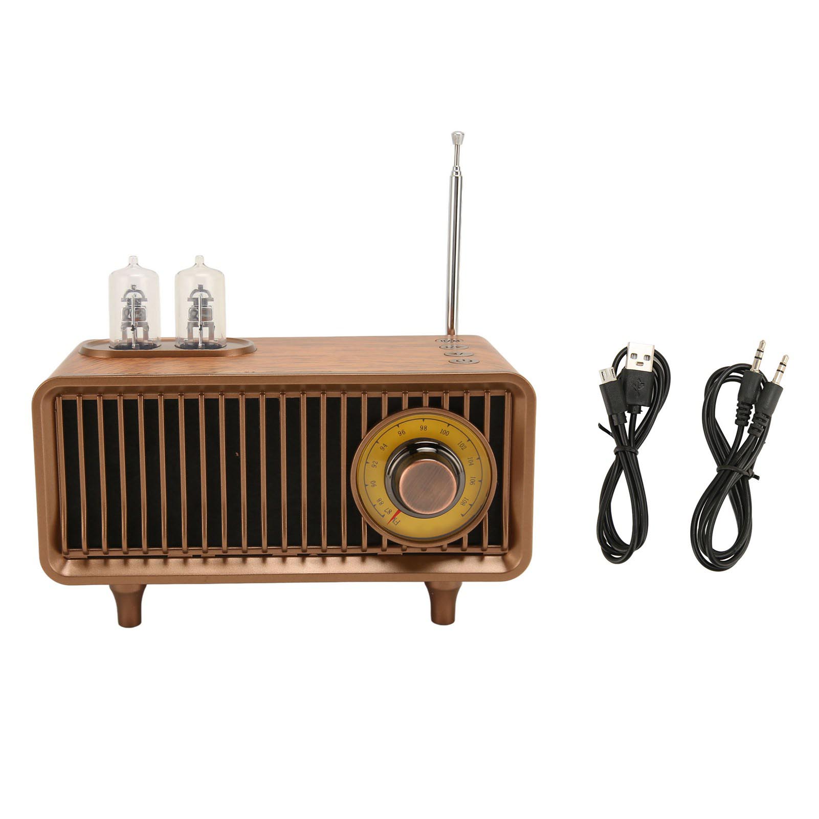 Kleiner Vintage-bluetooth-lautsprecher Aus Holz, Tragbarer Fm-stereo-lautsprecher In Holzoptik