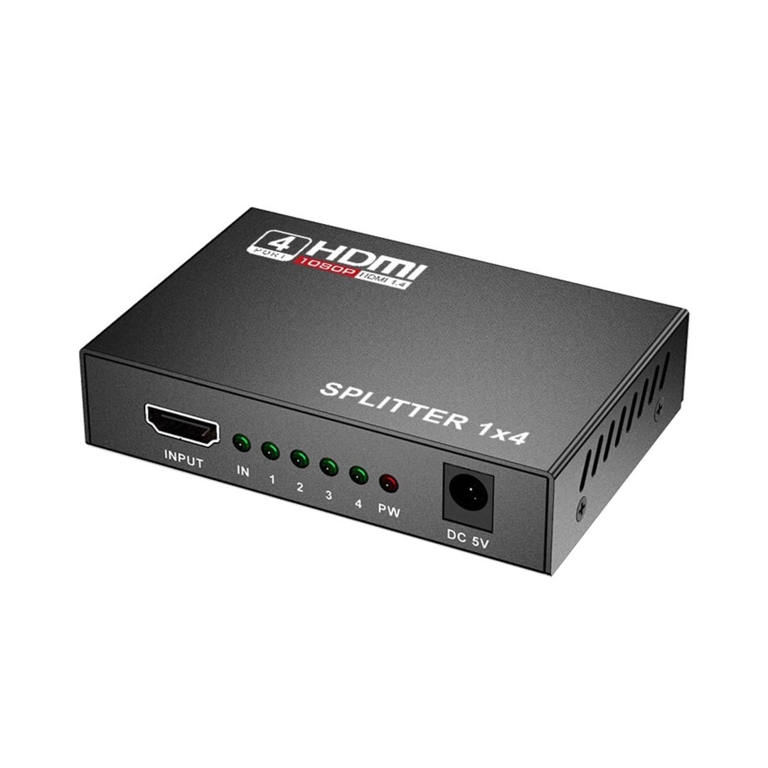 Hdmi 1 Zu 4 Splitter, 4 Anschlüsse Full Hd 1080p, Kompatibel Mit 3d 4k 2k, Mit Digitalem Audiokonverter Und Integriertem Umschalter.