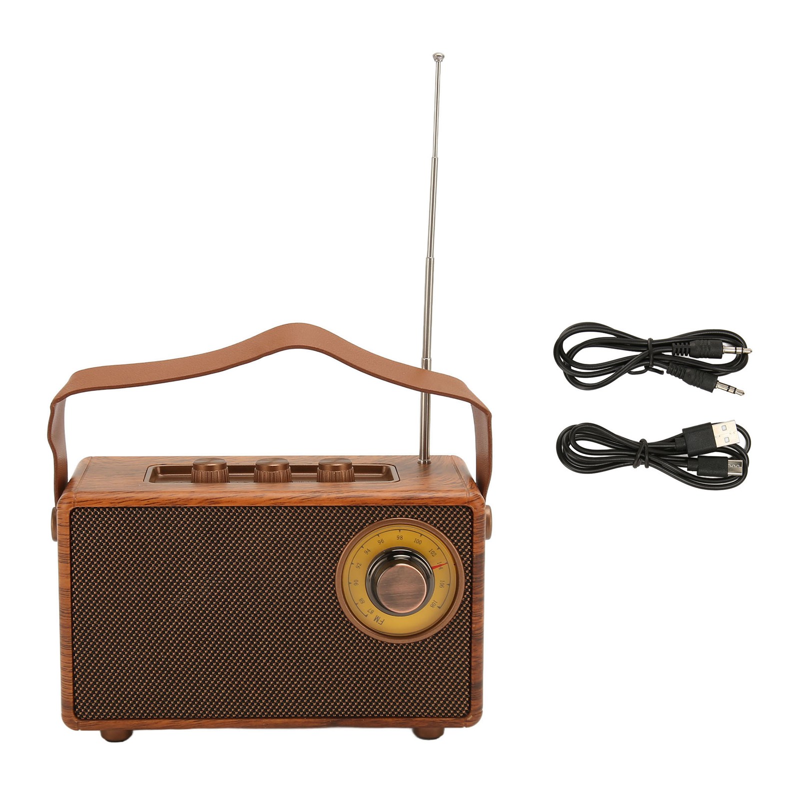 Bluetooth-lautsprecher Im Vintage-holzdesign, Hifi-stereo-sound, Bluetooth 5.3, Usb-aufladbar, Tragbares Retro-radio