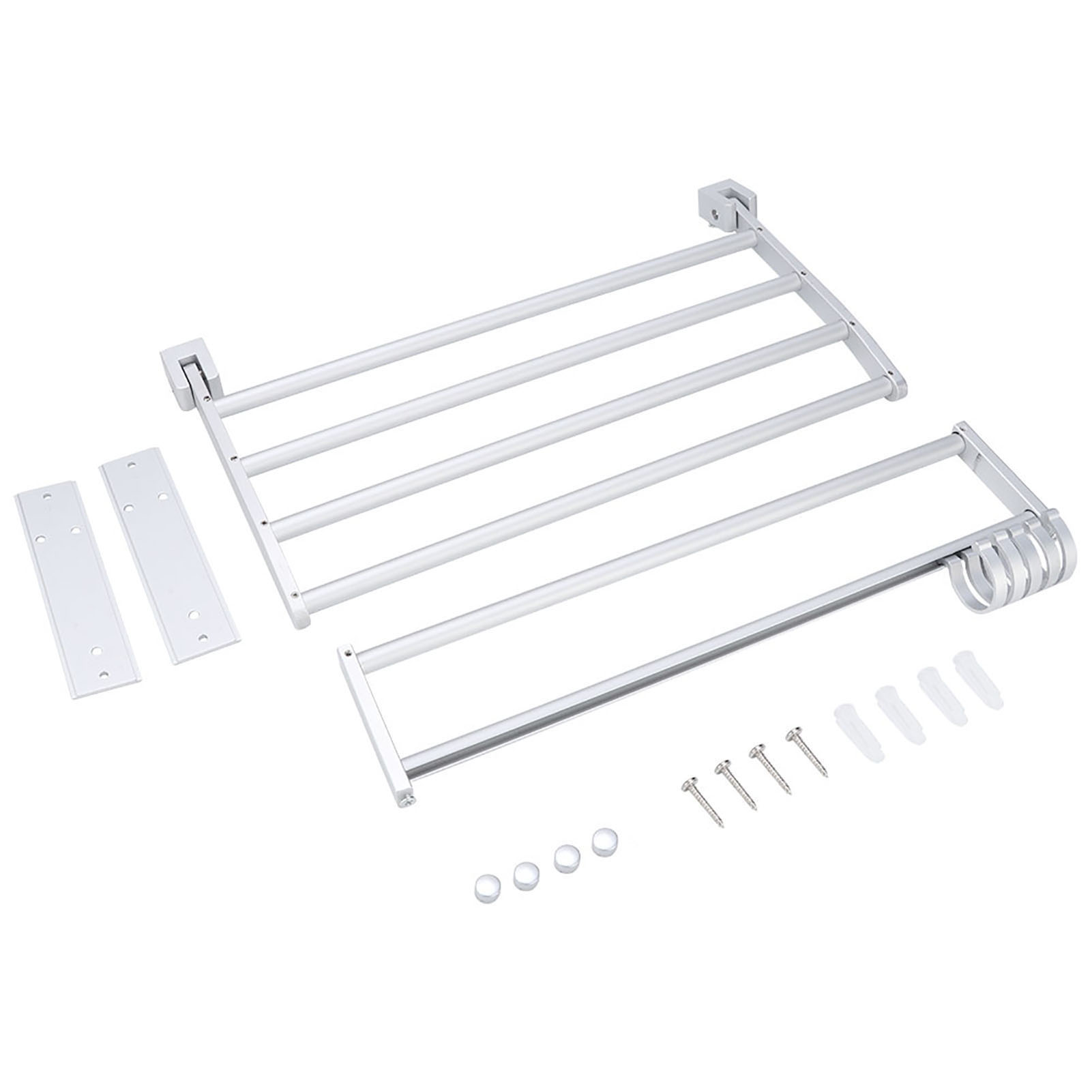 Doppelstöckiger, Wandmontierter Handtuchhalter Aus Aluminium Für Das Badezimmer, 37 Cm Ablagefläche