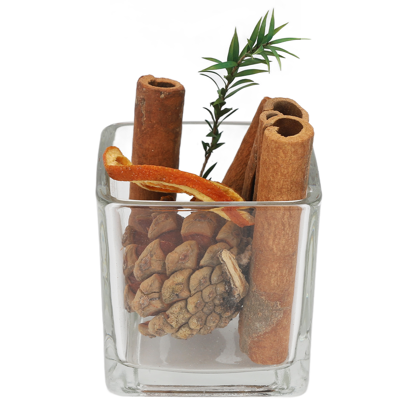 Getrocknetes Blütenpotpourri Mit Zimtstangen Und Zitronenscheiben Für Einen Flammenlosen Diffusor Für Ätherische Öle