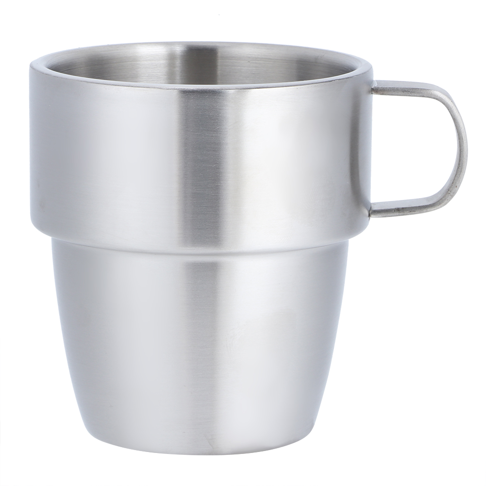 Doppelwandiger Kaffeebecher Aus Edelstahl 304, 300 Ml, Ideal Für Cafés Und Teestuben