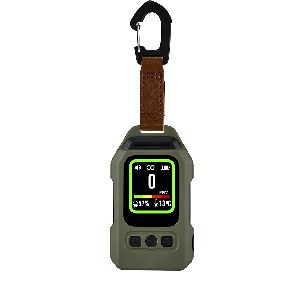 Tragbarer 4-in-1-co-detektor Mit Thermometer, Hygrometer Und Taschenlampe, Ideal Für Camping, Hotels, Küchen Und Reisen