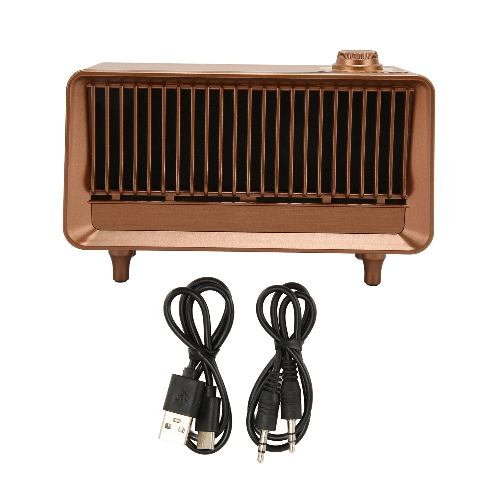 Tragbarer, Wiederaufladbarer Vintage-stereo-bluetooth-lautsprecher Mit Fm-radio, Usb- Und Speicherkartenunterstützung