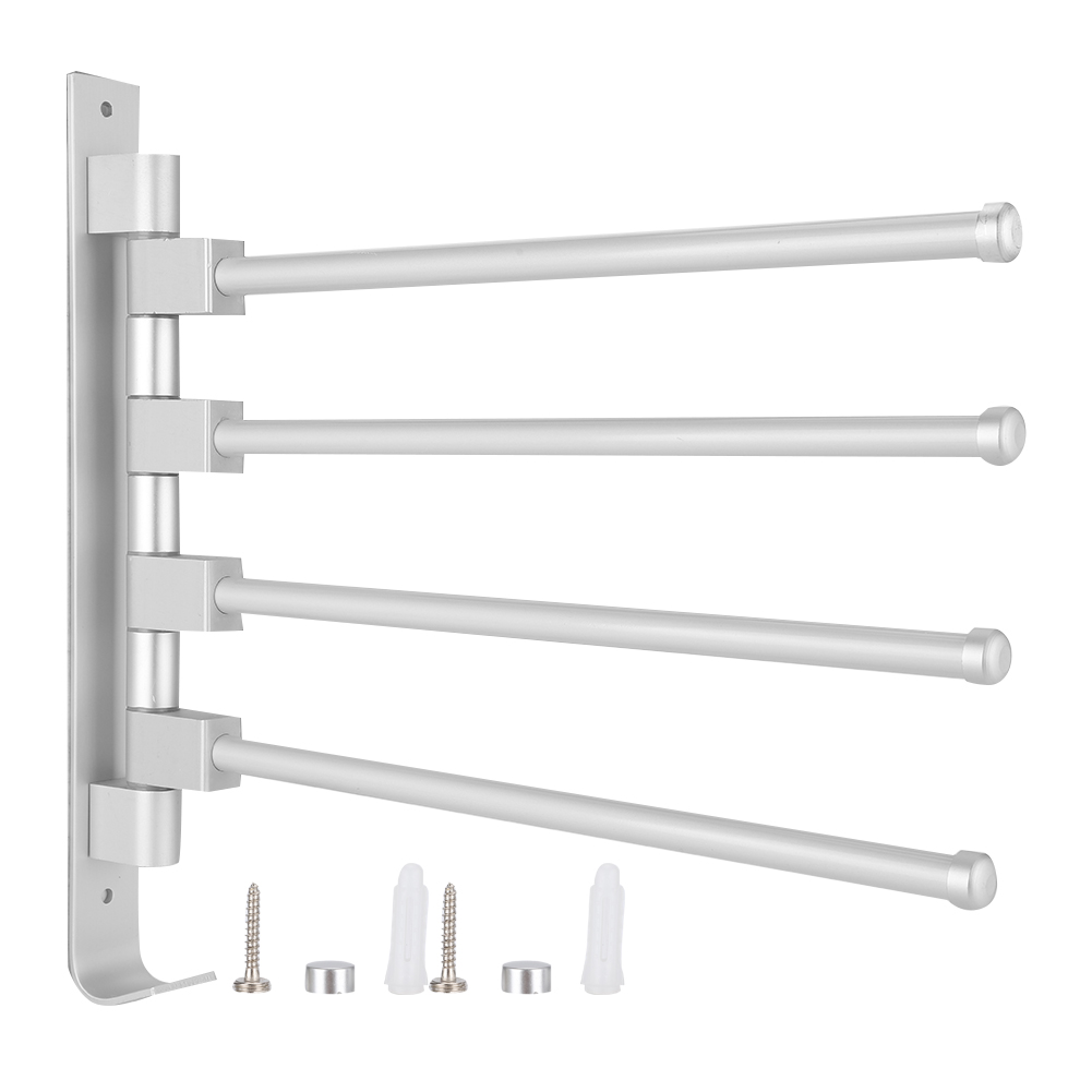 Abnehmbarer 4-stangen-handtuchhalter Aus Aluminium Mit Haken Für Badezimmer, Hotel Und Als Aufbewahrungsorganizer Für Zuhause