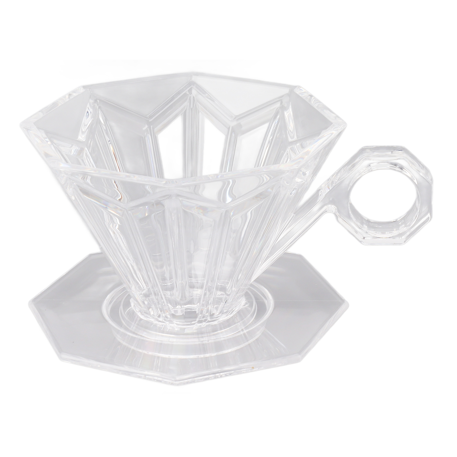 Wiederverwendbarer, Achteckiger, Papierloser Kaffeefilter Aus Harz Für V60 Mit Transparentem Griff