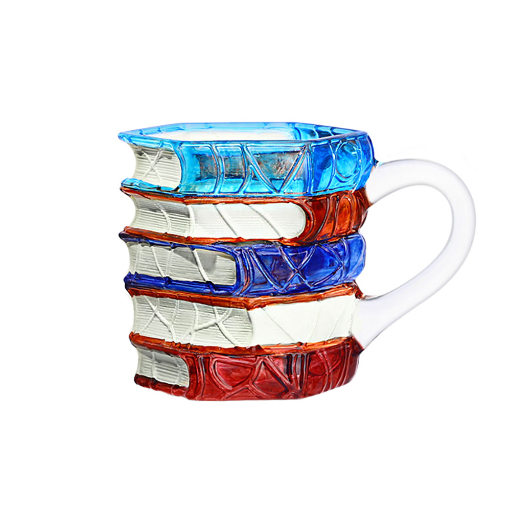 Handbemalter Kaffeebecher Mit Gestapelten Büchern, 325 Ml, Für Heiße Und Kalte Getränke, Unzerbrechliches Geschenk Für Leser Und Bücherliebhaber