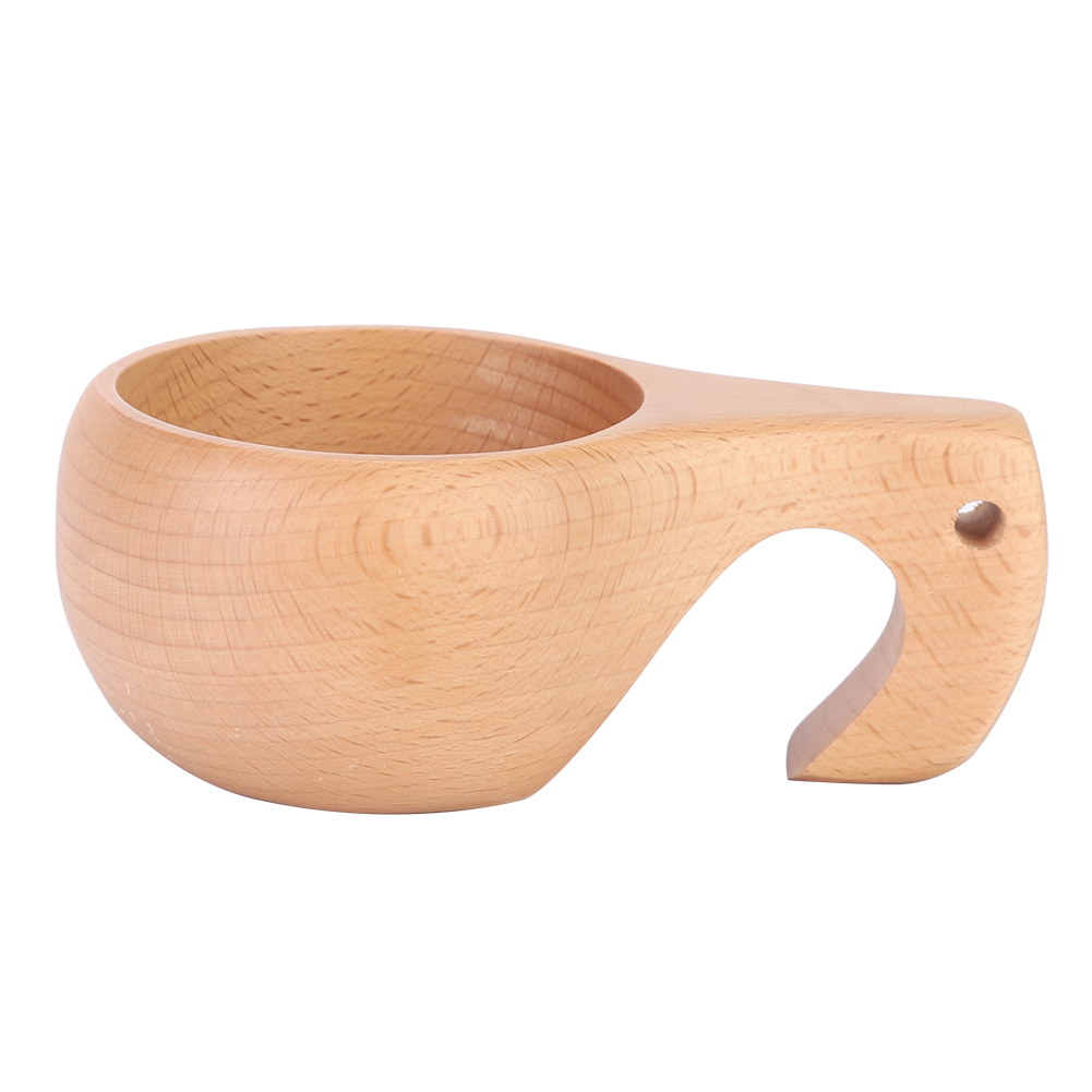 Handgefertigte Kaffeetasse Aus Buchenholz, Kuksa Für Tee Oder Wasser, Elefantenmotiv