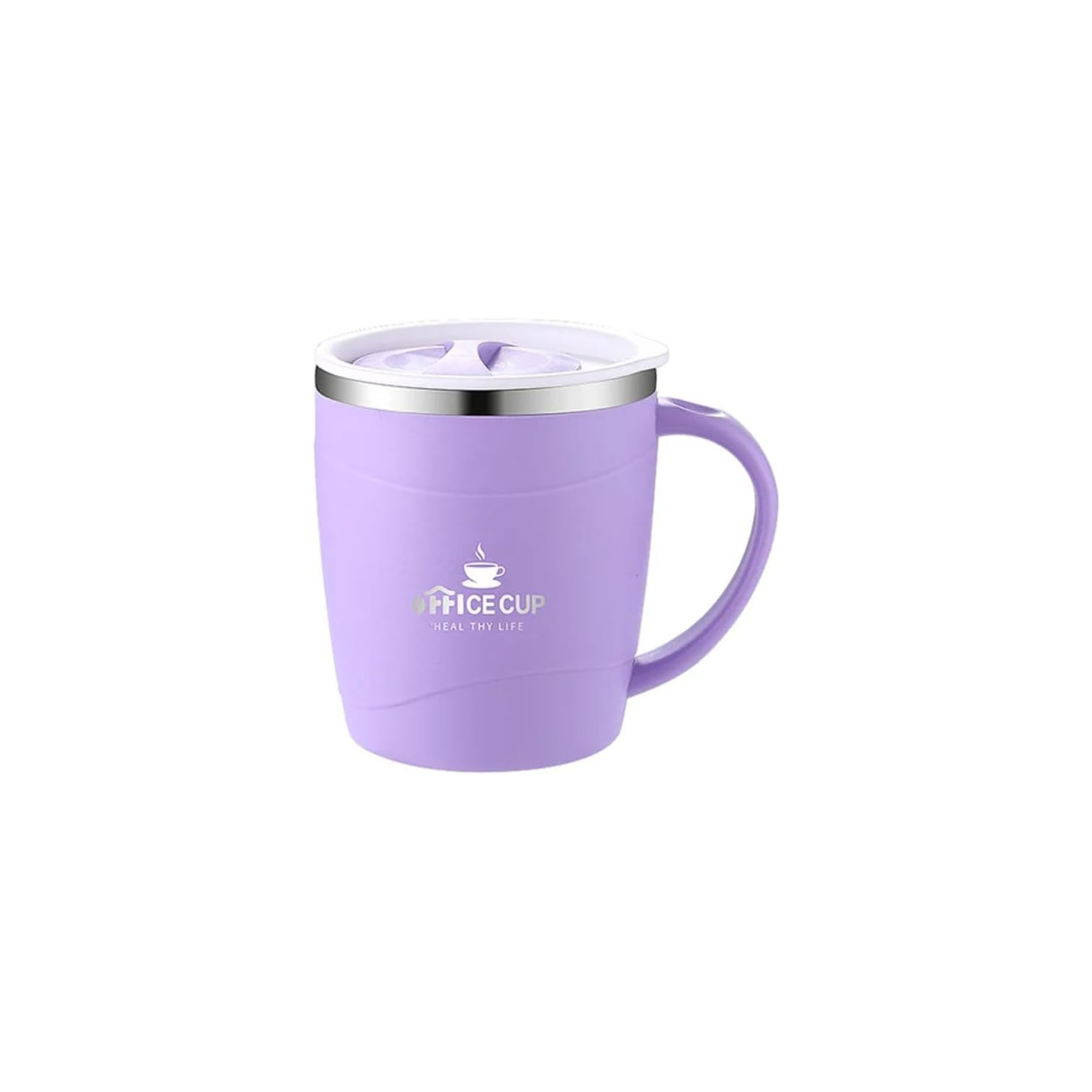 Doppelwandiger, Isolierter Kaffeebecher Aus Edelstahl 304 Mit Griff Und Deckel – 500 Ml Frühstücksbecher Mit Skala
