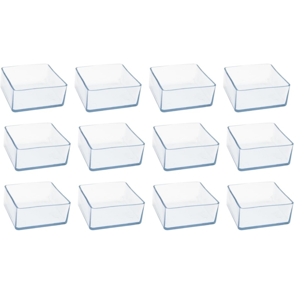 12 Quadratische Möbelbeinschoner, Stoßdämpfende Stuhlgleiter, Schalenförmige Pads, Passend Für 20 X 30 Mm Stuhlbeine