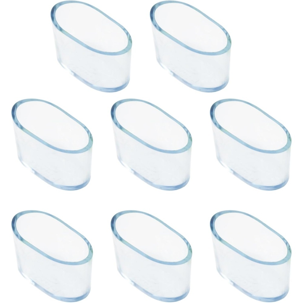 16 Ovale Möbelbeinschoner (16 X 34 Mm) Aus Pvc, Zum Schutz Von Holzböden Und Terrassen, Mit Rutschfesten Spitzen