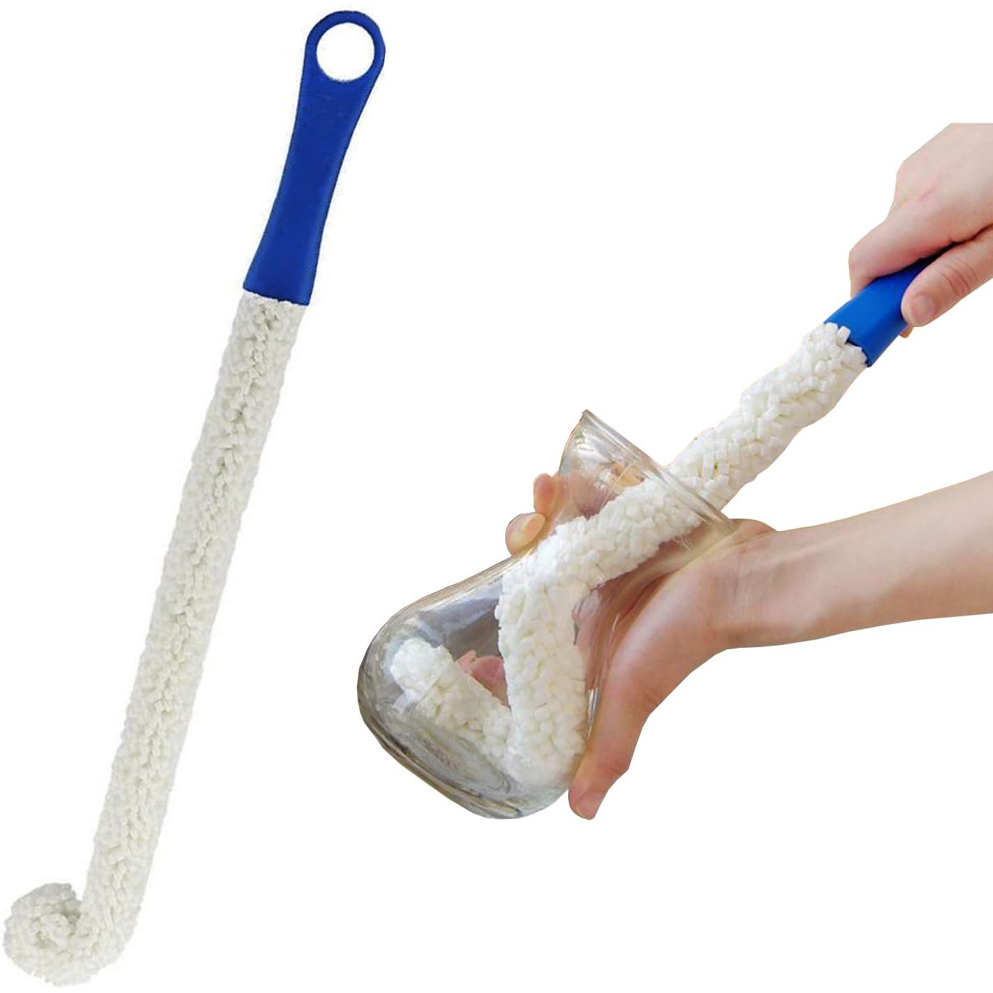 Langer Bürstenreiniger Für Karaffen Und Wasserflaschen – 42 Cm Lange, Flexible Schaumstoffbürste Für Vasen, Gläser, Babyflaschen Und Glaswaren