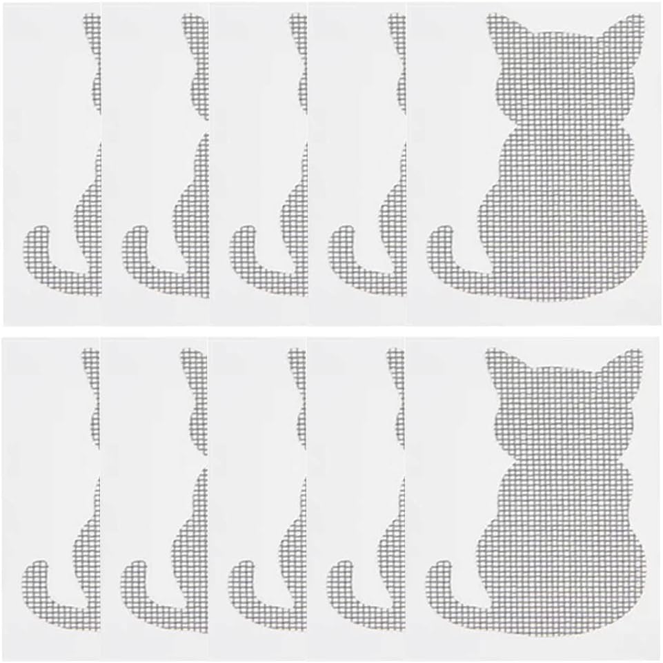 Packung Mit 10 Reparaturflicken Für Katzen-tür- Und Fenstergitter, Strapazierfähige Aufkleber Für Tierkrallen, Reißfester Schutz Für Gitter.