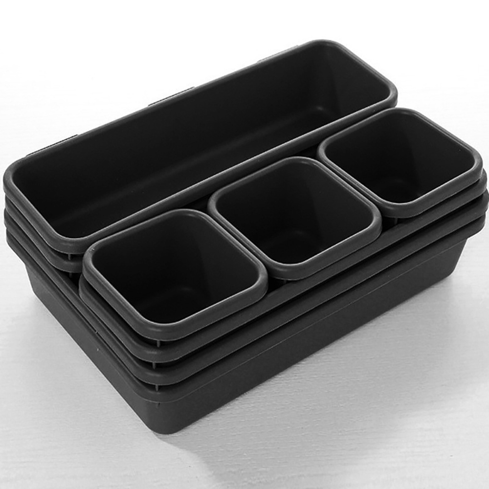 8-teiliger, Ineinandergreifender Schubladenorganizer Aus Kunststoff, Modulare Aufbewahrungsboxen Für Büro, Werkzeug, Schmuck Und Küche, 3 Größen
