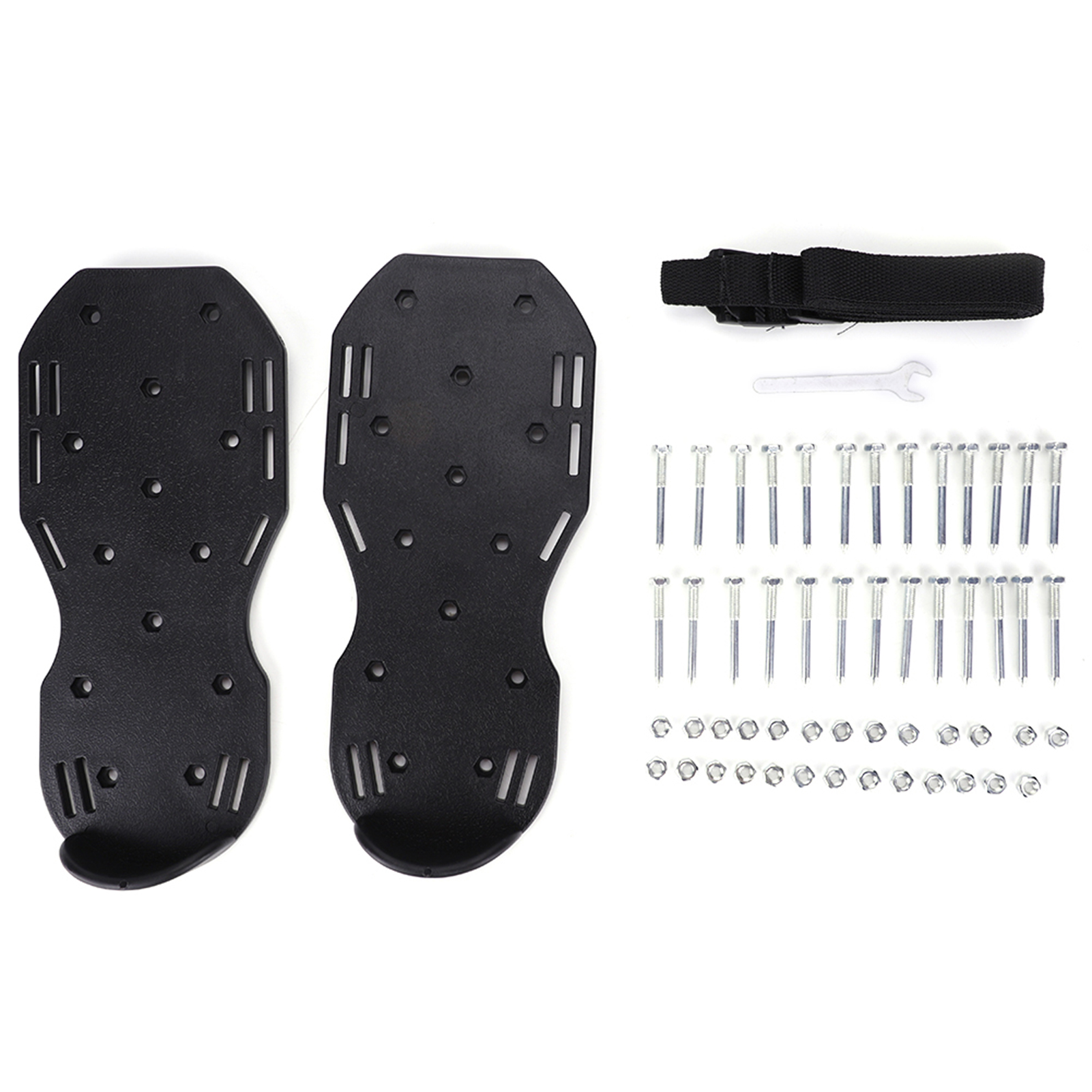 Paar Rasenlüfter-sandalen Mit Spikesohlen Und Kunststoffschnalle – Robustes Gartengerät