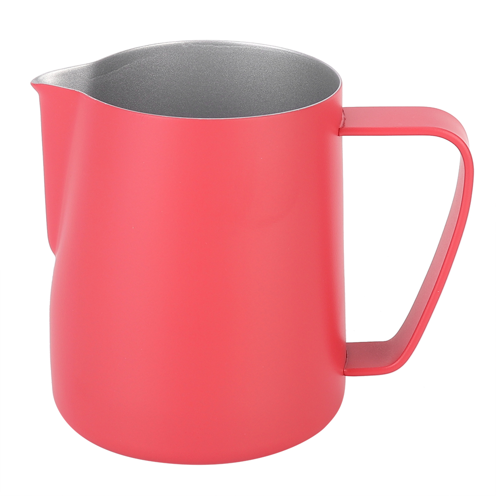 350-ml-milchkännchen Aus Edelstahl Für Milchaufschäumer, Ideal Für Latte Macchiato Und Cappuccino, Rot-rosa Farbe, Barista-zubehör