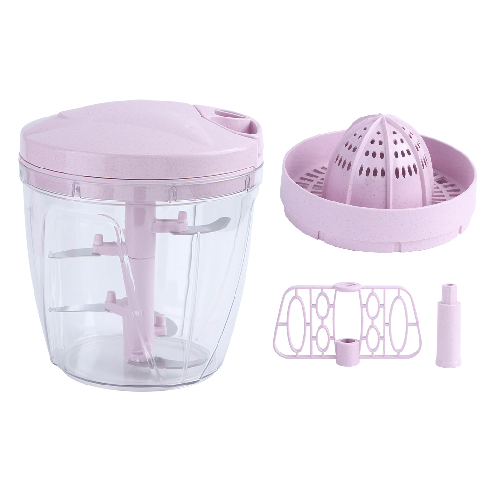 900 Ml Multifunktionaler, Manueller Fleischwolf In Rosa - Küchengerät Zum Zerkleinern Von Fleisch