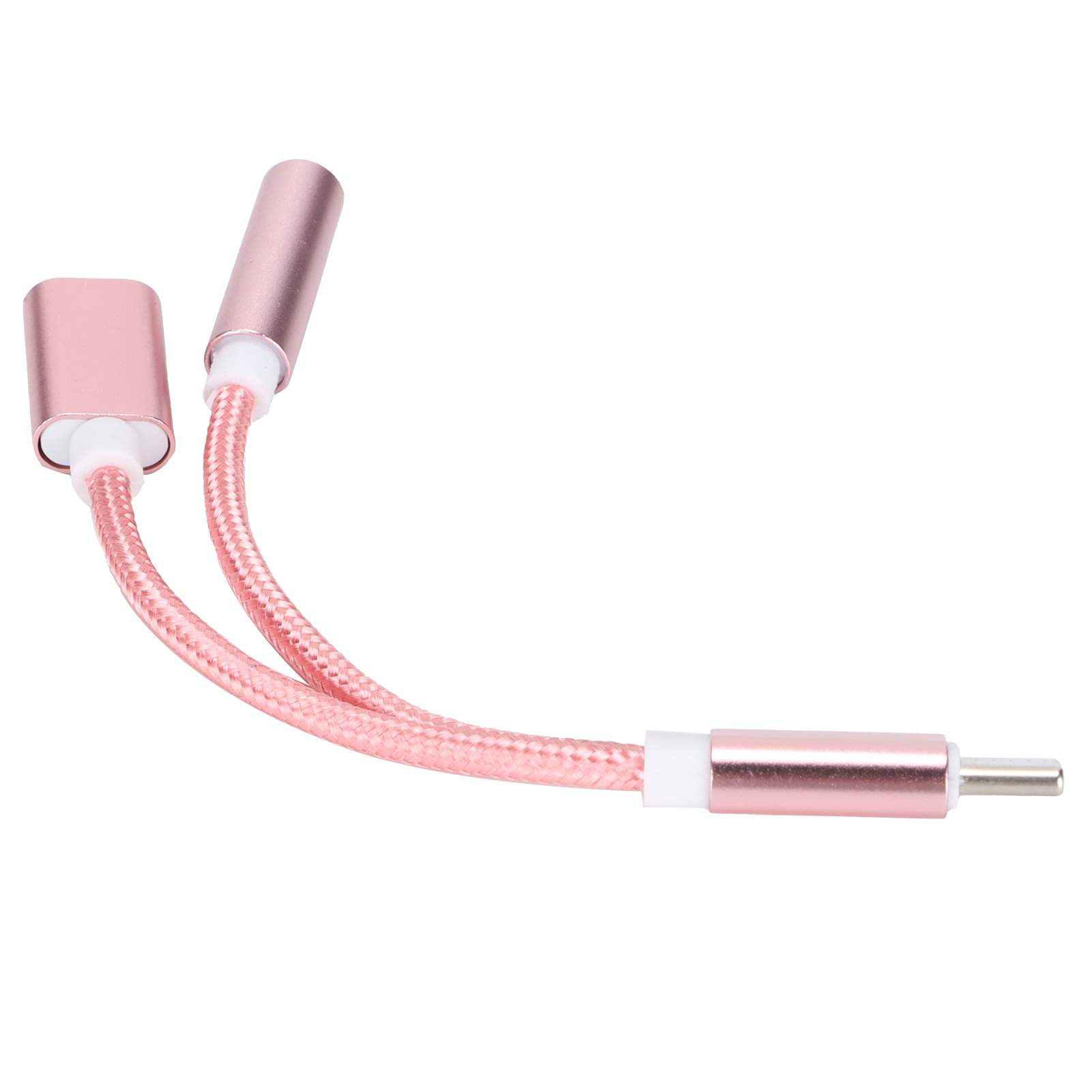 Usb-c Auf 3,5-mm-audioadapter Mit Ladefunktion, 2-in-1-konverter Für Xiaomi Und Huawei, Roségold
