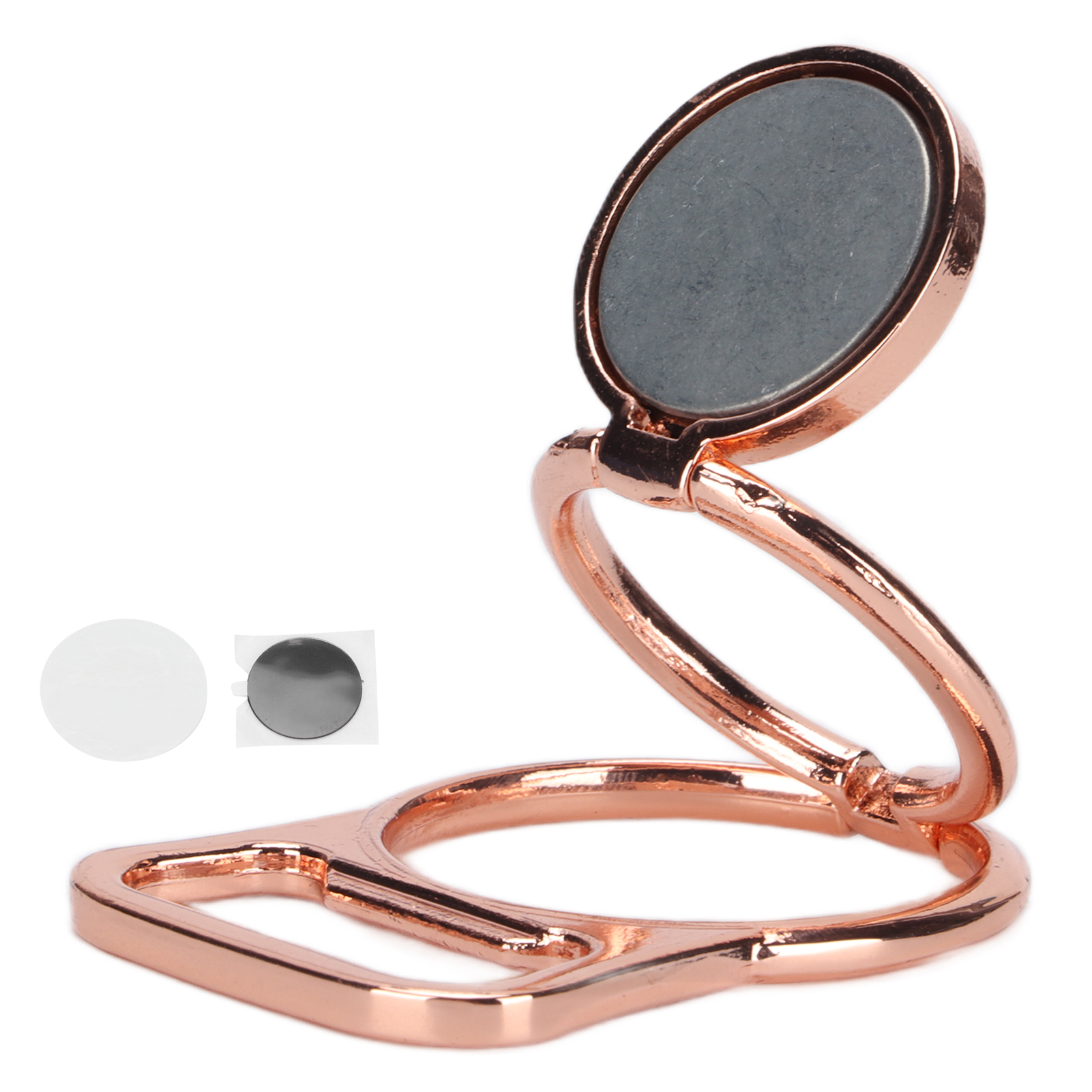 Magnetischer, Drehbarer Handyhalter Mit Flaschenöffner Und Faltbarem Fingerhalter In Roségold