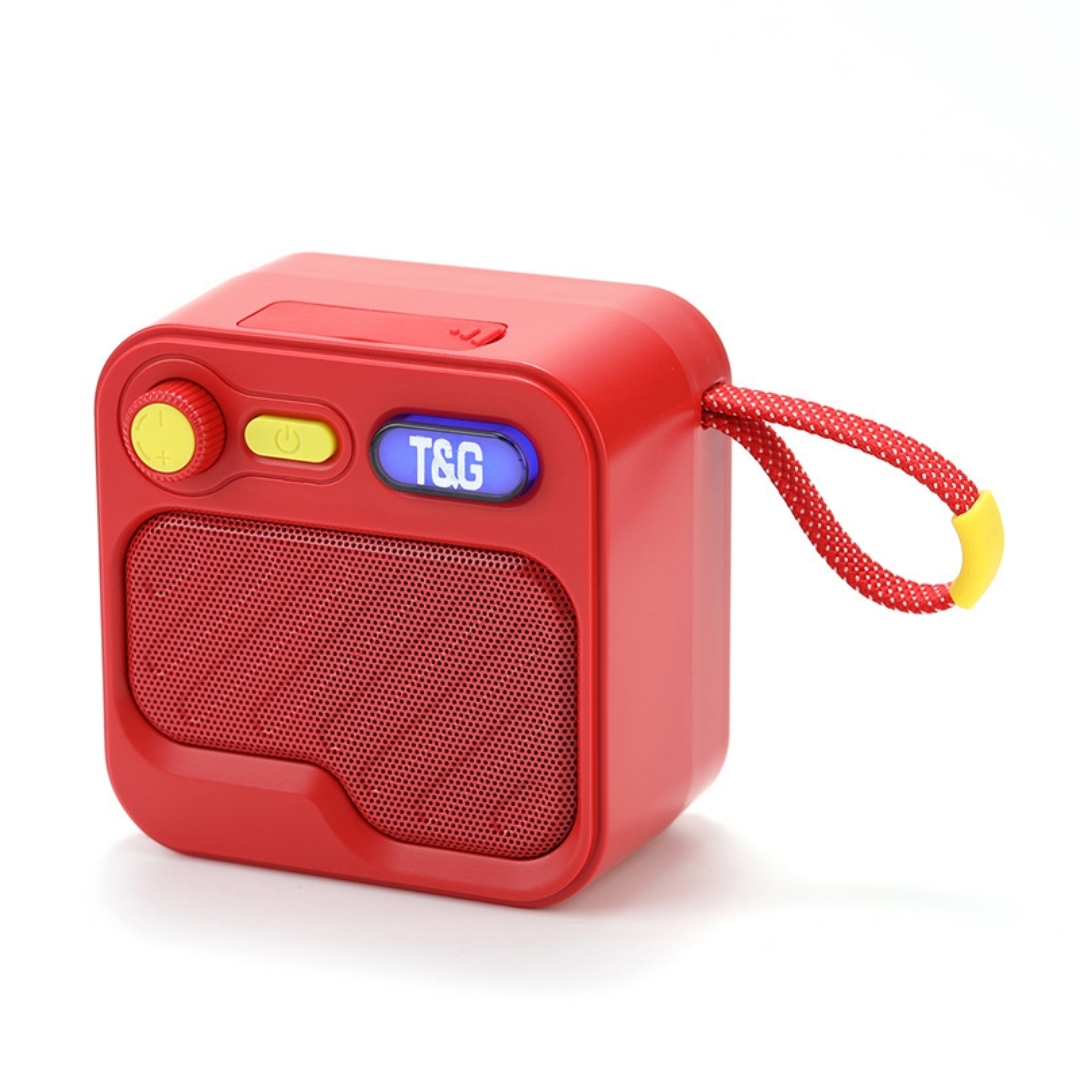 Mini-bluetooth-lautsprecher, Tragbarer Kabelloser Lautsprecher Für Drinnen Und Draußen Mit Handschlaufe, Tg701 Bluetooth 5.3 Tws, Rot