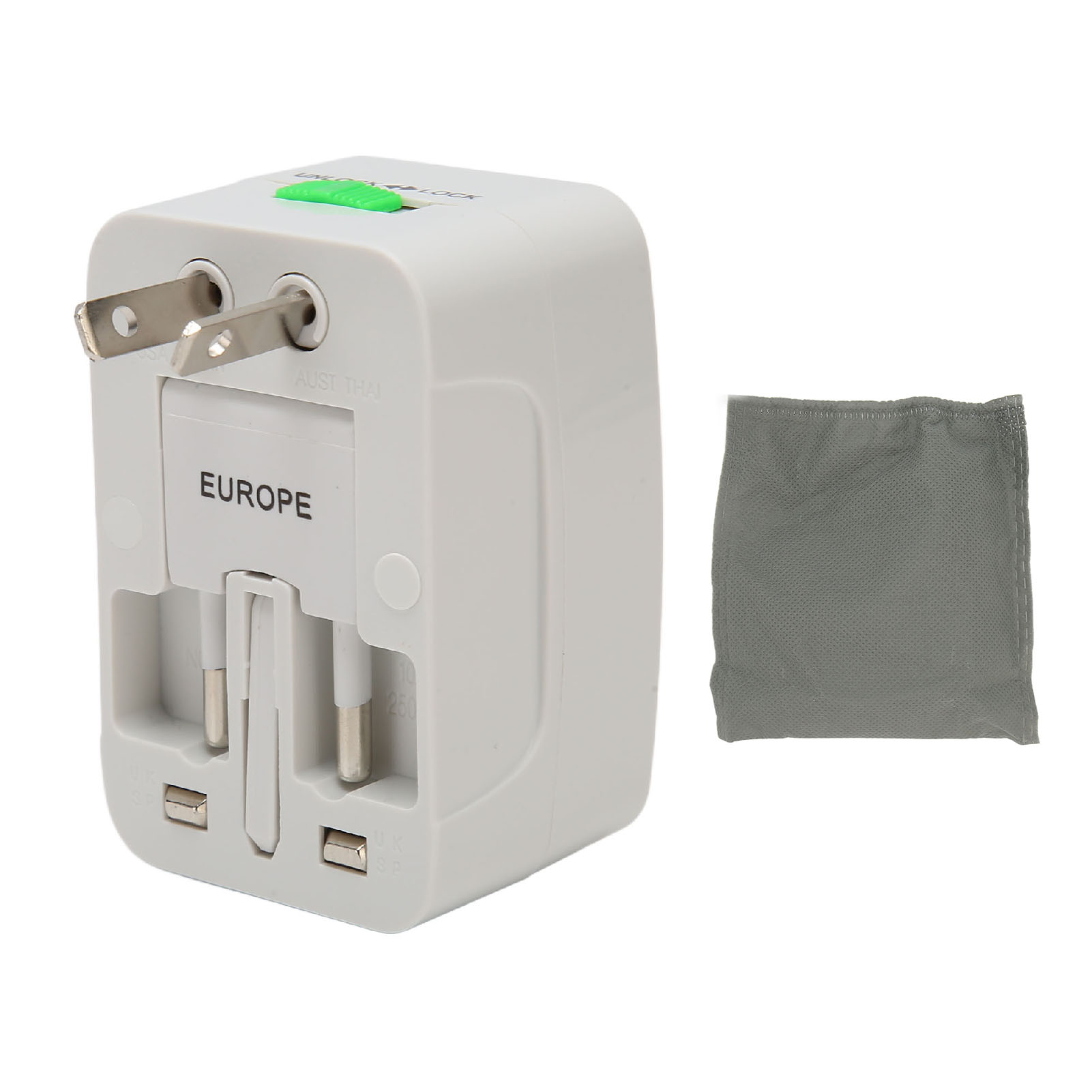 Tragbarer Universal-reiseadapter – Internationale Stecker Für Usa, Eu, Großbritannien, Australien – Schwarz, 100–250 V, 10 A, Abs
