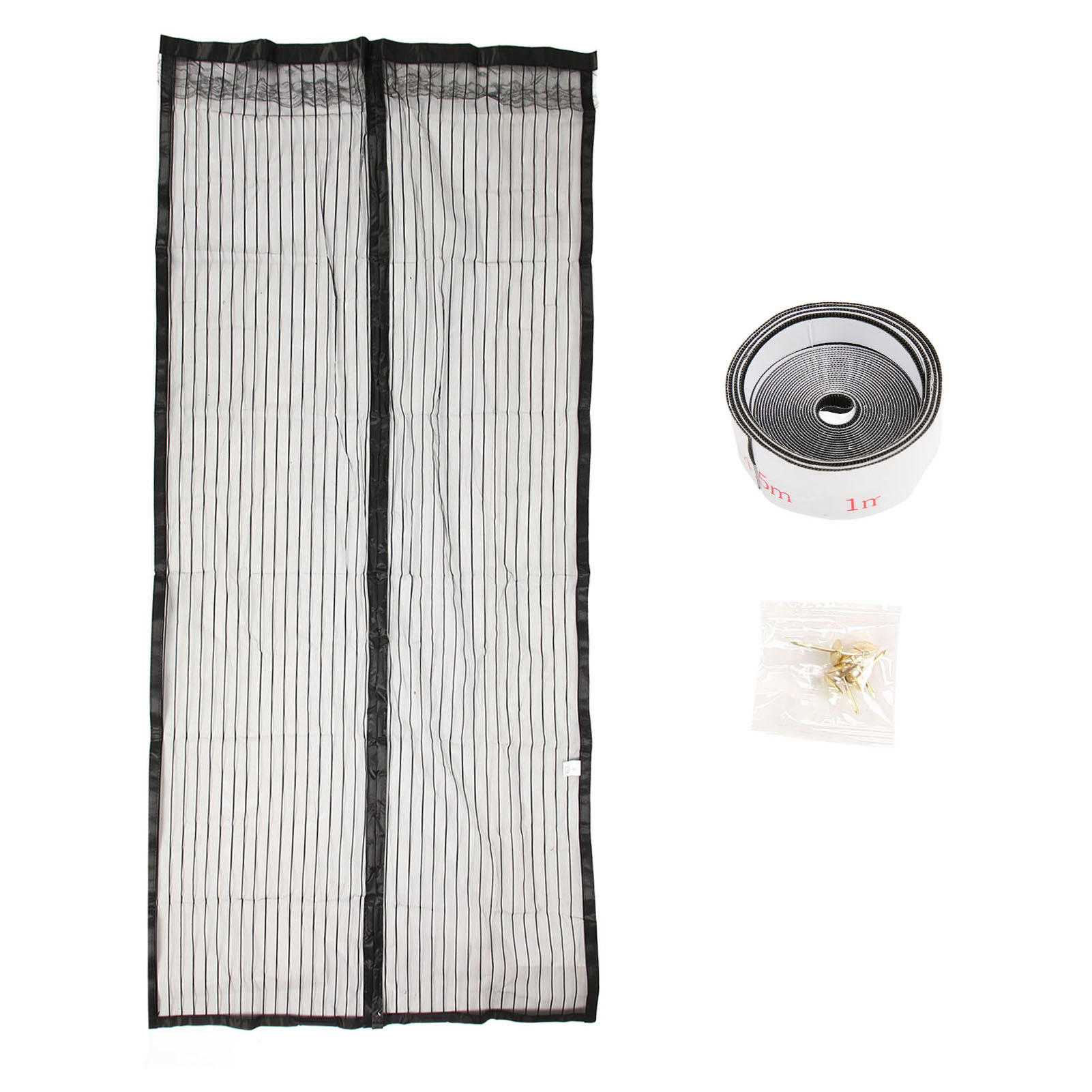 Selbstschließender, Flexibler, Insektendichter Und Atmungsaktiver Türvorhang, Schwarzer Schutzvorhang 90 X 250 Cm