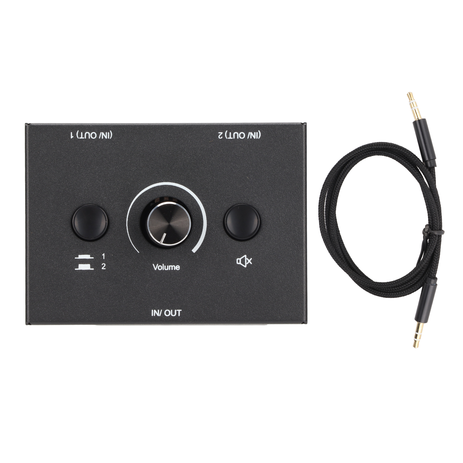 3,5-mm-audio-umschaltbox Mit 2 Eingängen Und 1 Ausgang, Stummschalttaste, Splitter Und Audio-wahlschalter