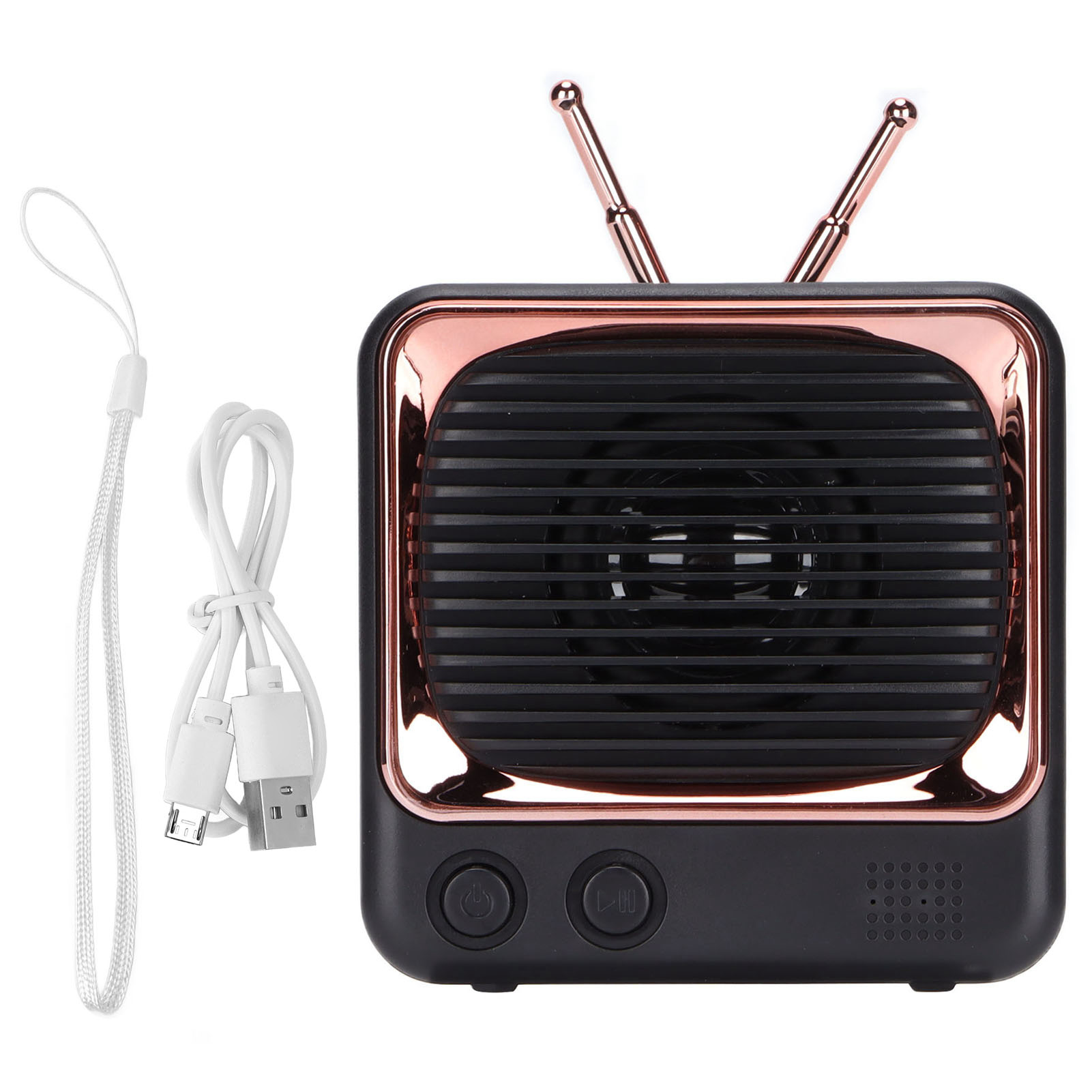 Mini-bluetooth-lautsprecher Im Klassischen Tv-design – Schwarz