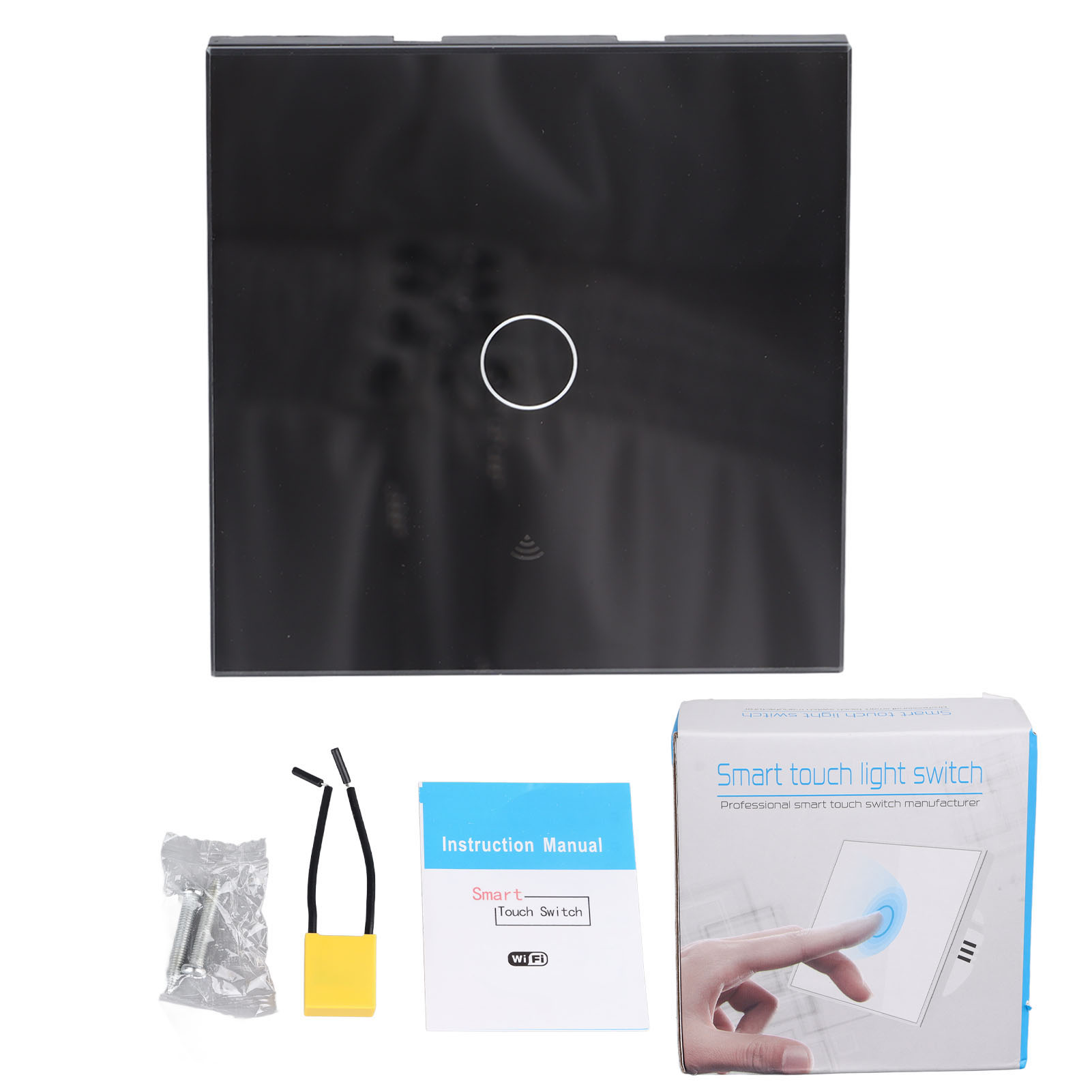 Universeller Smart-touch-schalter Mit Wlan Rf433, Timer Und Countdown, 90–250 V, Schwarz