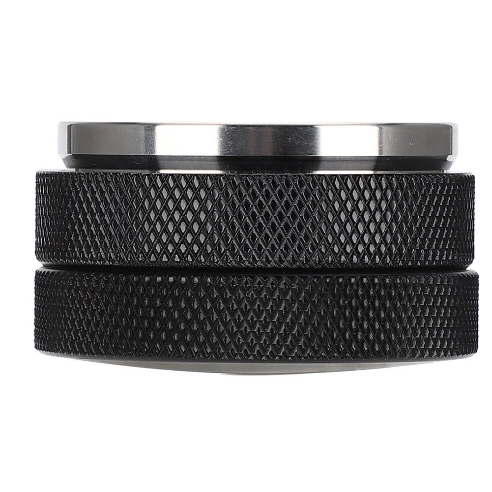 58-mm-kaffeetamper Aus Edelstahl, Schwarze, Flache Basis, Für Baristas Und Den Heimgebrauch