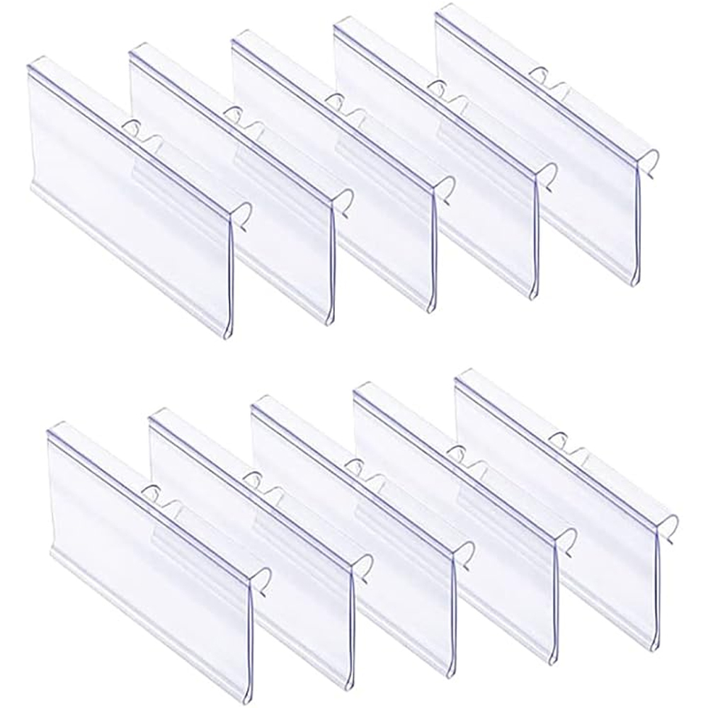 40 Transparente Etikettenclips 80x42 Mm Für Metallregale, Etikettenhalter Für Drahtregale, Preisschildclips