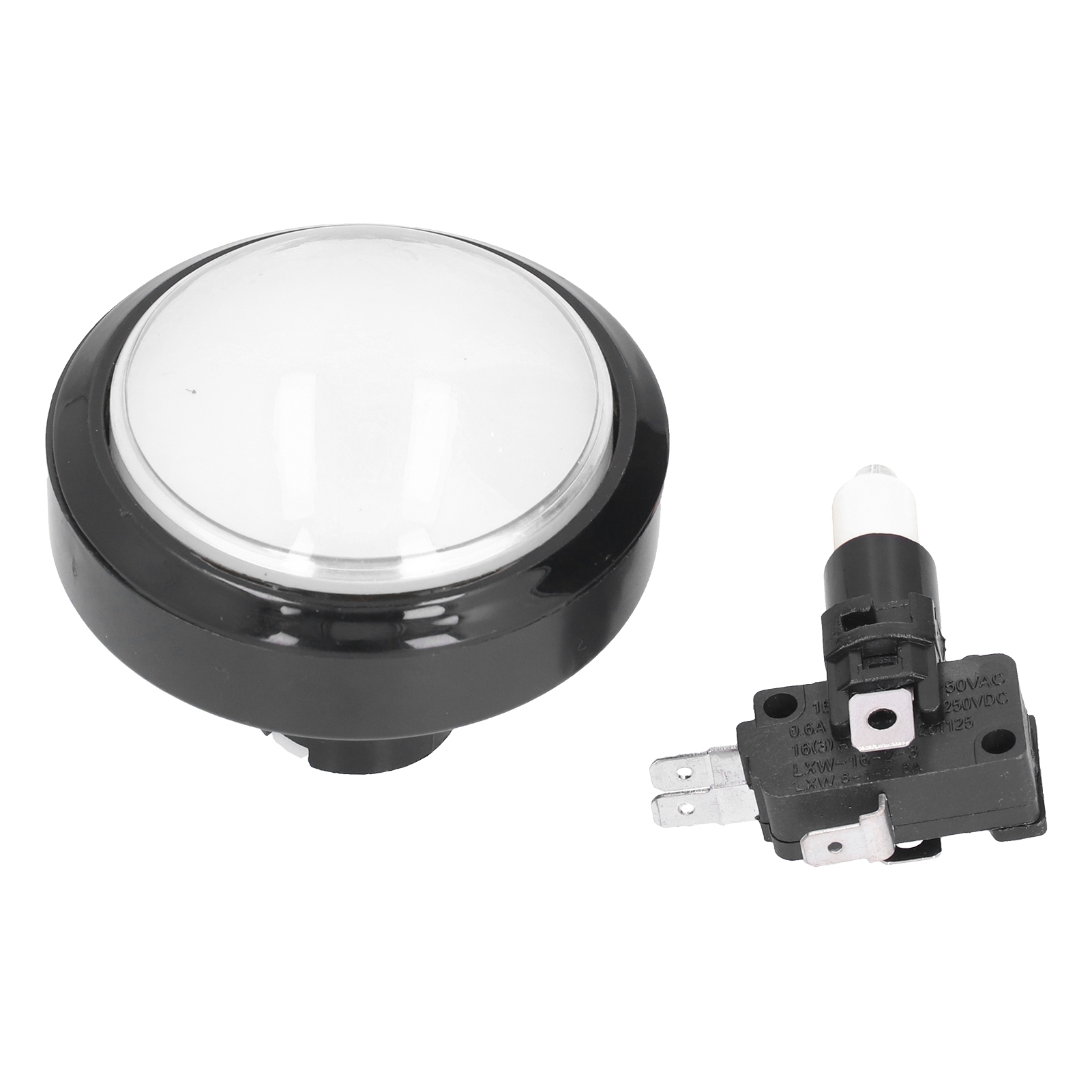 60-mm-konvex-drucktaster Mit Led-anzeige Für Greifautomaten Und Spielkonsolen, Weiß