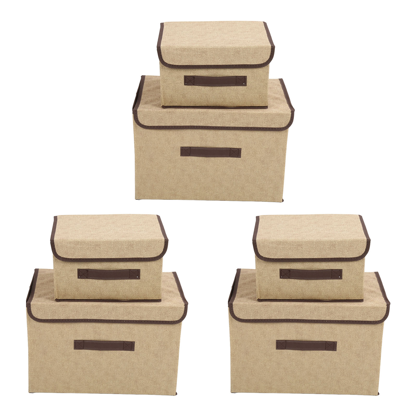 6-teiliges Faltbares Kleideraufbewahrungsbox-set Mit Deckel, Weiß, Multifunktionaler Organizer Aus Vliesstoff