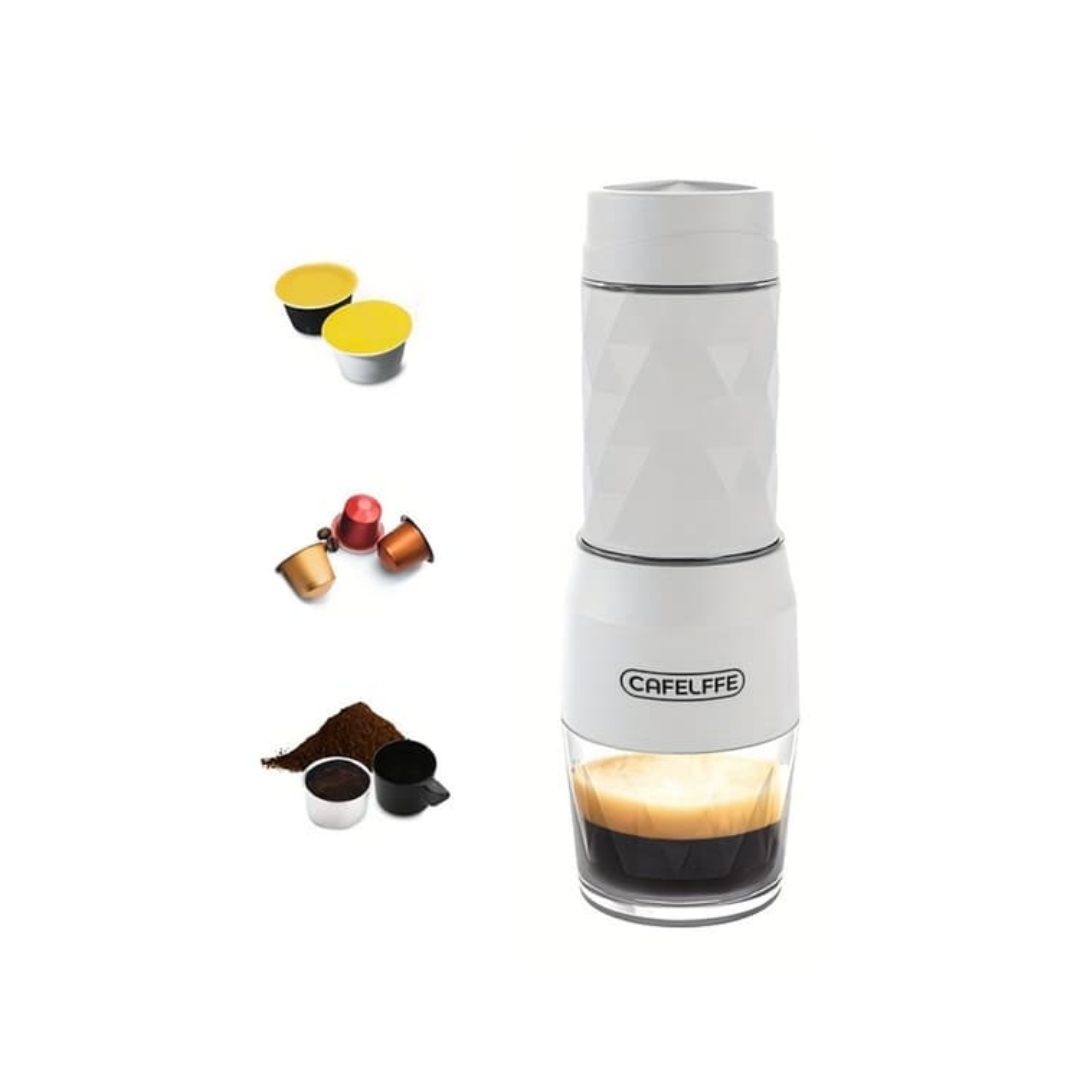Tragbare Kaffeemaschine, 3-in-1-kaffeemaschine Mit Manueller Bedienung Für Wandern, Angeln, Camping Oder Als Geschenk Für Einsteiger, Weiß