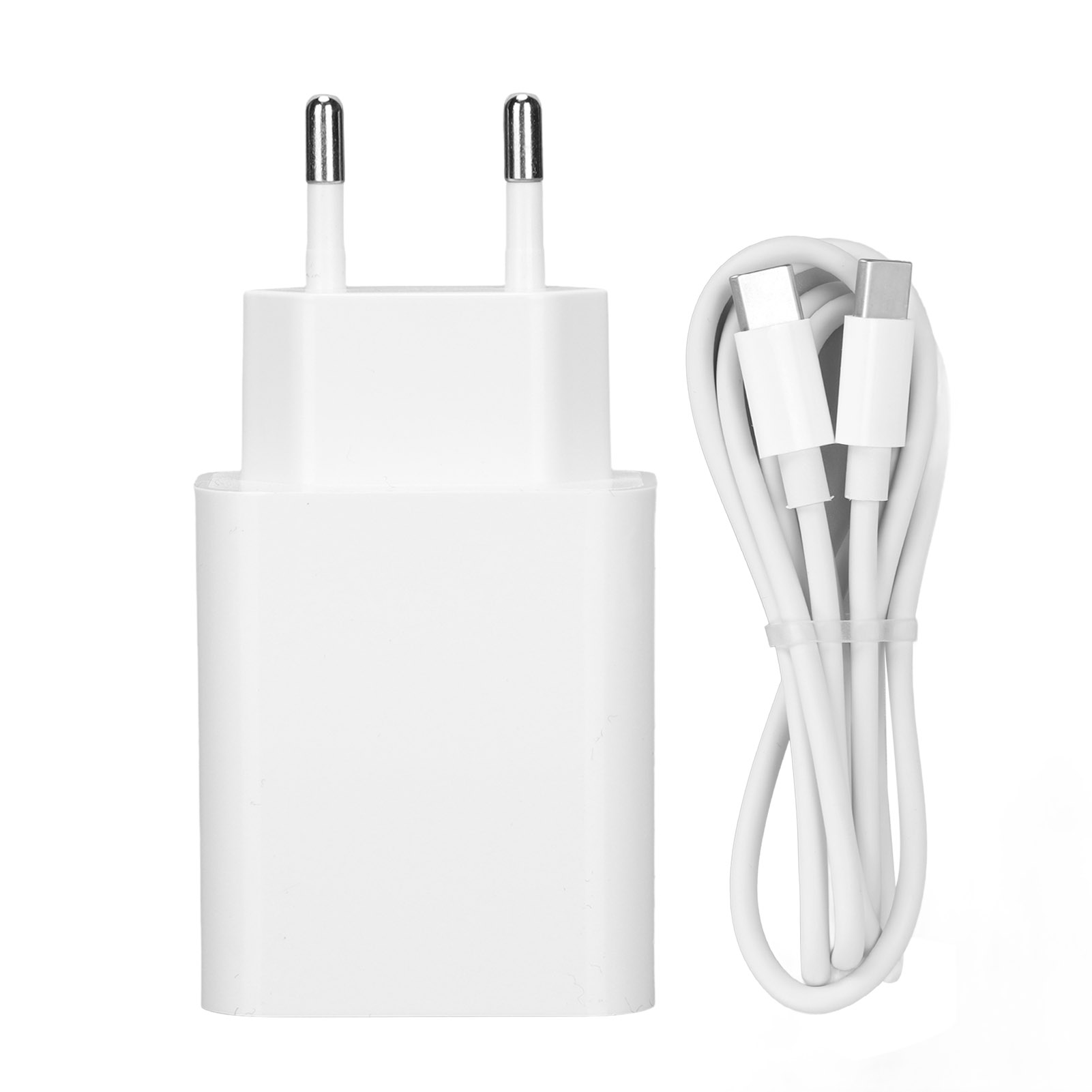 Qc3.0 18w Dual-port-pd-schnellladegerät Mit Usb-c-kabel Für Smartphones – 100–240v Netzteil Mit Eu-stecker