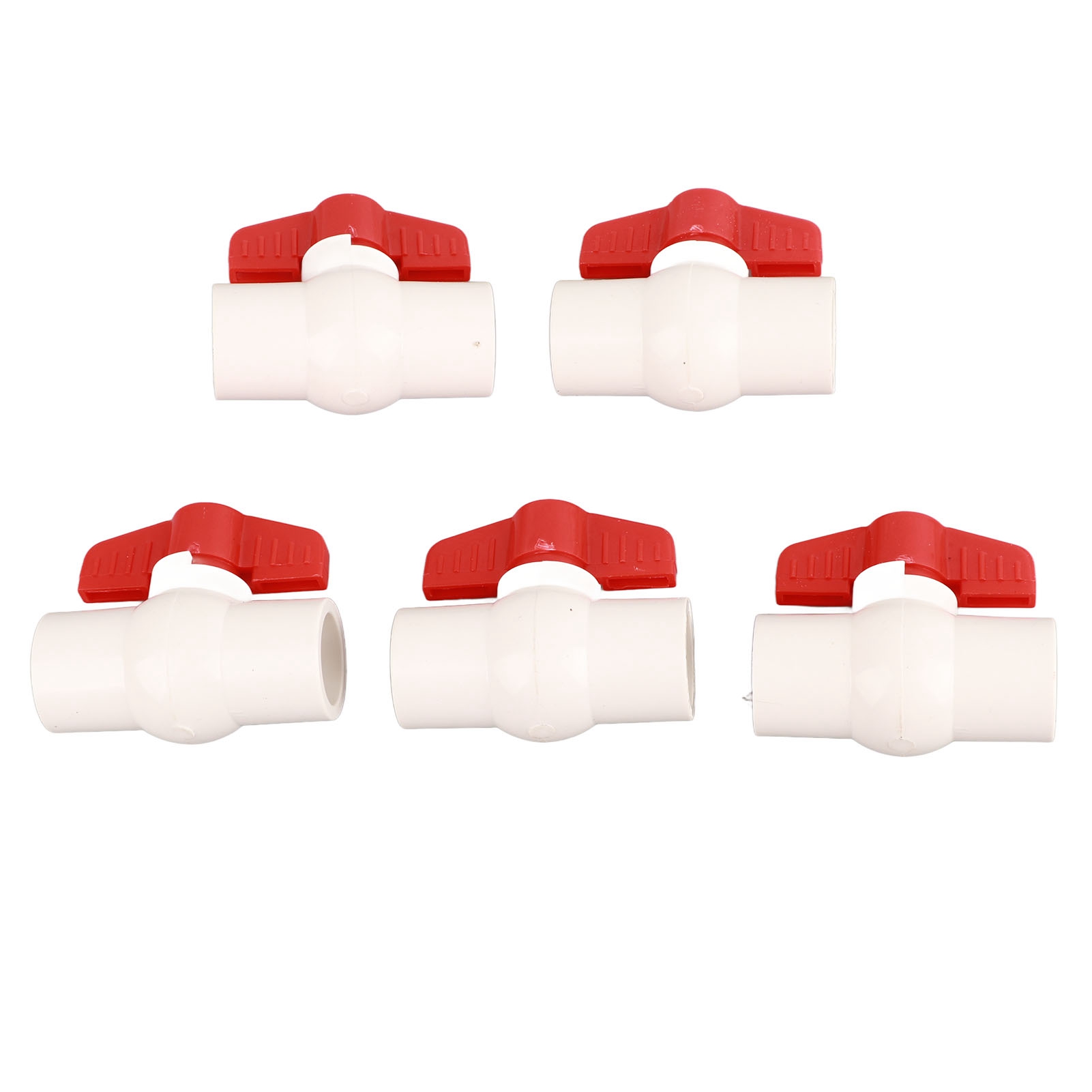 5-teiliges Pvc-kugelhahn-set Mit Flachem Griff Für Schwimmbecken, 25 Mm/1 Zoll Wasserzufuhrschalter