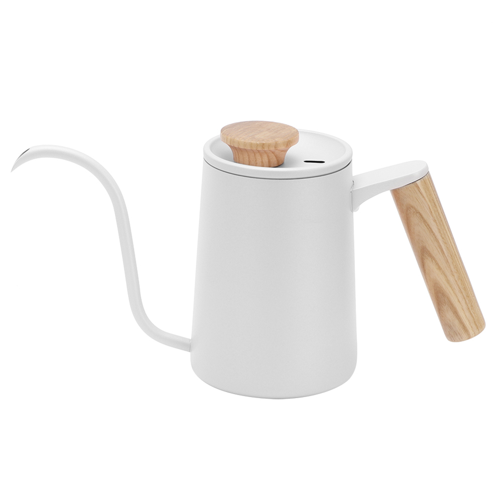 650-ml-kaffeekessel Aus Edelstahl 304, Manuelle Kaffeekanne Mit Langem Ausguss, Weißes Kaffeezubehör