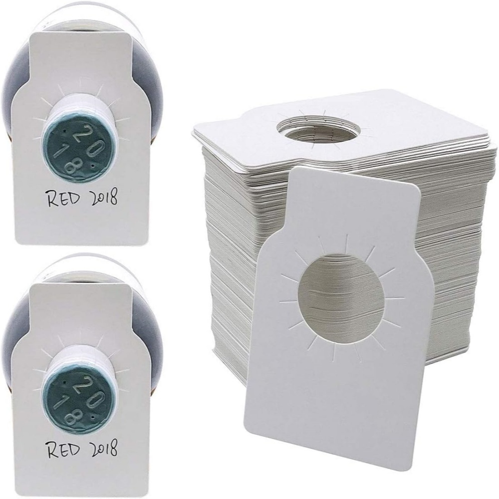Individuell Gestaltbare Weinetiketten, Packung Mit 100 Doppelseitigen Klebeetiketten Für Flaschen Und Weinkeller, Weißes Papier