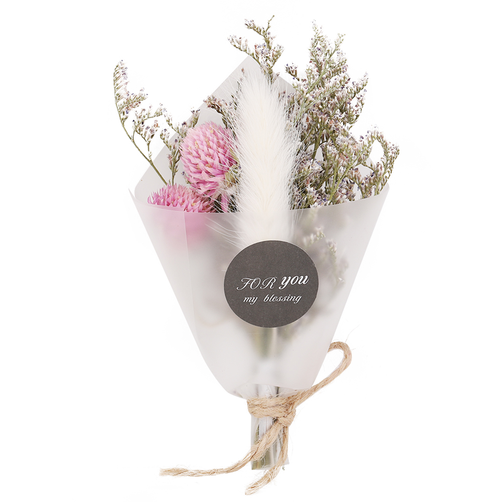 Trockenblumenstrauß Zur Hochzeitsdekoration, Geschenkidee Für Einen Anlass (weißes Kaninchen)
