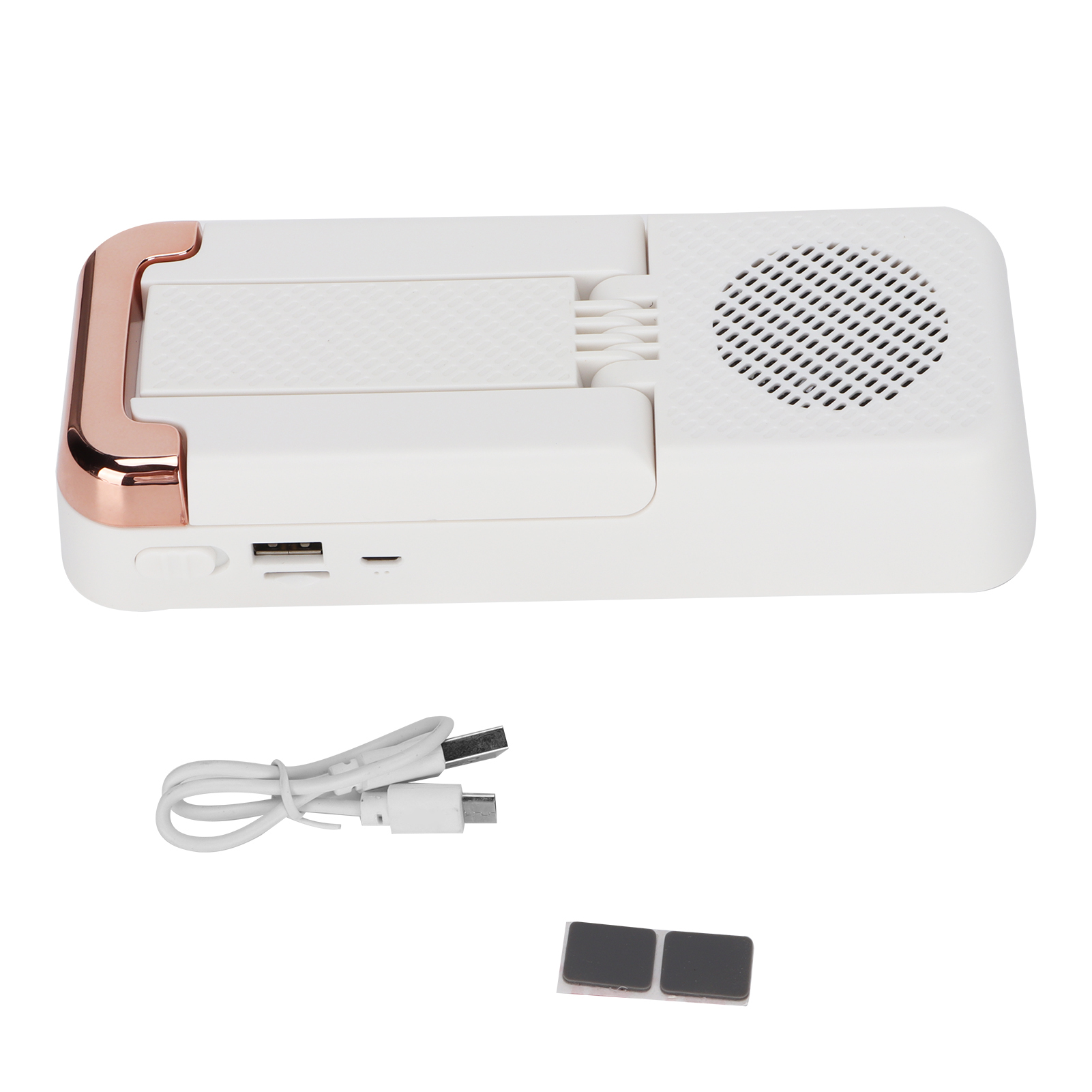 Faltbarer Handyhalter Mit Bluetooth-lautsprecher – Leistungsstarker Tragbarer Lautsprecher, Weiß