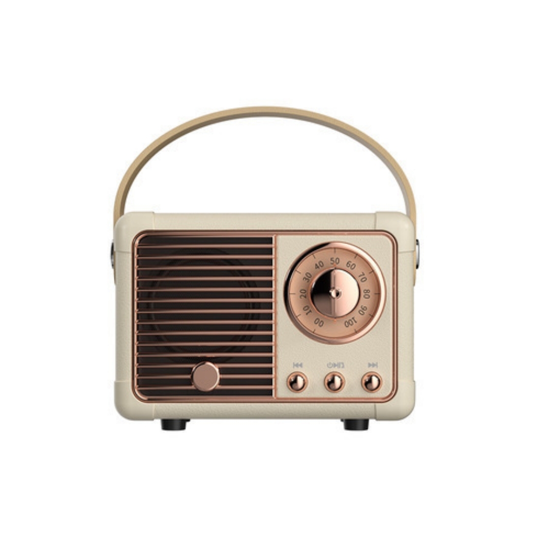 Vintage Bluetooth-lautsprecher, Retro-fm-radio Mit Kraftvollem Klang, Drahtloser 5.0-verbindung, Tf-kartenkompatibel, Klassisches Weißes Design.