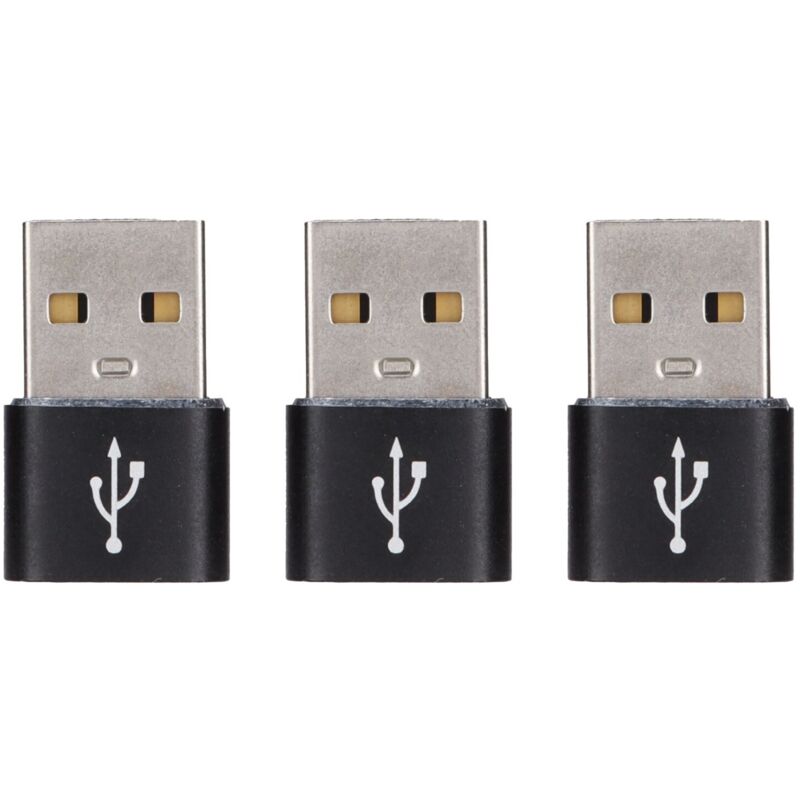 3 Usb-stecker Aus Metall Auf Usb-c-buchse Adapter - Kompatibel Mit Laptops Und Handys (weiß)