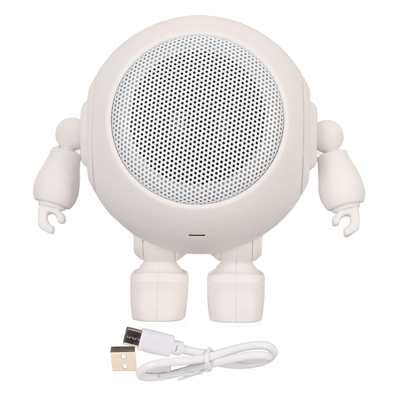 Tragbarer Bluetooth-lautsprecher In Roboterform (5.0, 1000 Mah, Integriertes Mikrofon, Mini-lautsprecher Für Drinnen, Draußen Und Partys) – Weiß