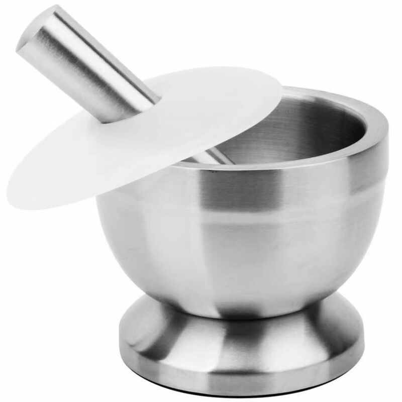 Küchenmörser Und Stößel, Mörser Und Stößel Aus 18/8 Edelstahl Für Knoblauch, Gewürze Und Heilmittel, Rutschfester Mörser Und Stößel